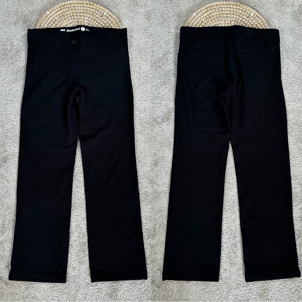 Betabrand Women’s Classic Dress Pant Yoga Pants Straight Leg Stretch in Black MP - Picture 2 of 14